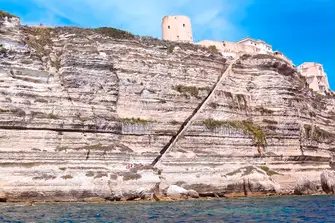 The King of Aragon's Stairway is built into the cliffs on which the town is built