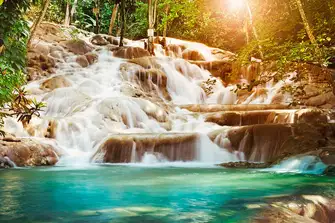 The famous Dunn's River Falls is a great place to cool off with a swim