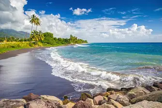 Volcanic black sands are found on a few Caribbean islands and St Kitts is definitely one