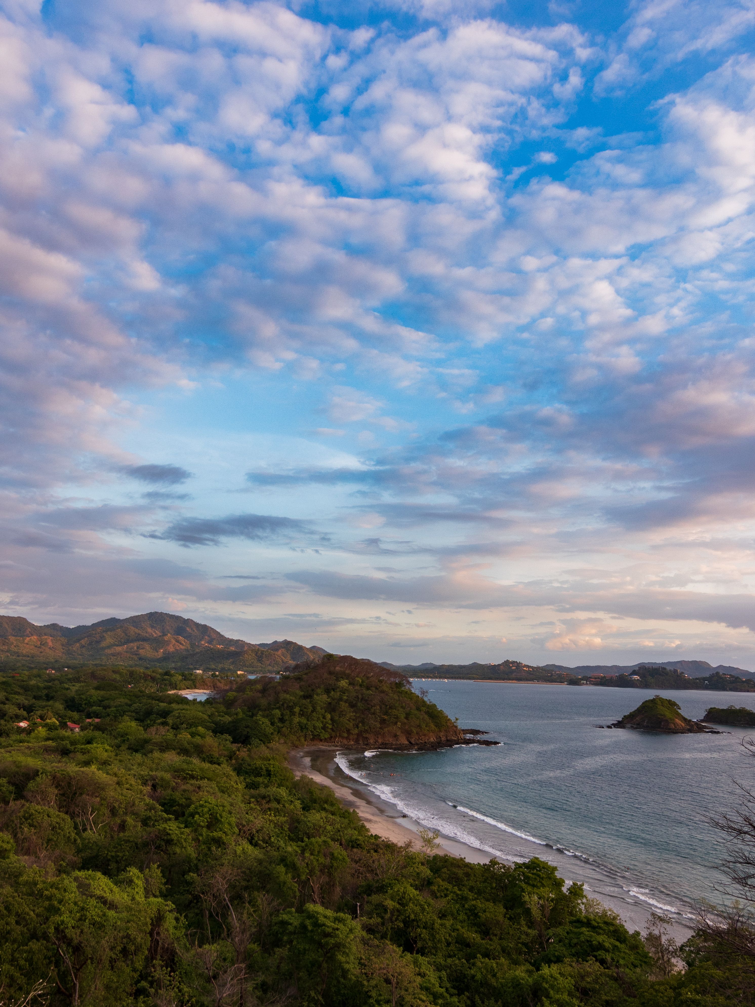 Aerial view of Guanacaste, Costa Rica's lush coastline