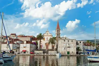 The waterfront at Milna, on the island of Brac, showcases the famous local stone