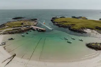 If conditions aren't suited to surfing on Tiree's west coast, there's always enough breeze to kitesurf in and out of Scarinish Bay on the east coast