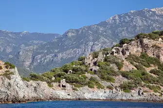 Gemiler Island, just to the west of the famous sands of Oludeniz, is speckled with the ruins of churches built between the 4th and 6th centuries to celebrate St Nicholas