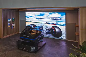 Abbie Eaton, test driver for Amazon Prime's Grand Tour, was one of the first invited to set a lap time on this British-designed and built simulator