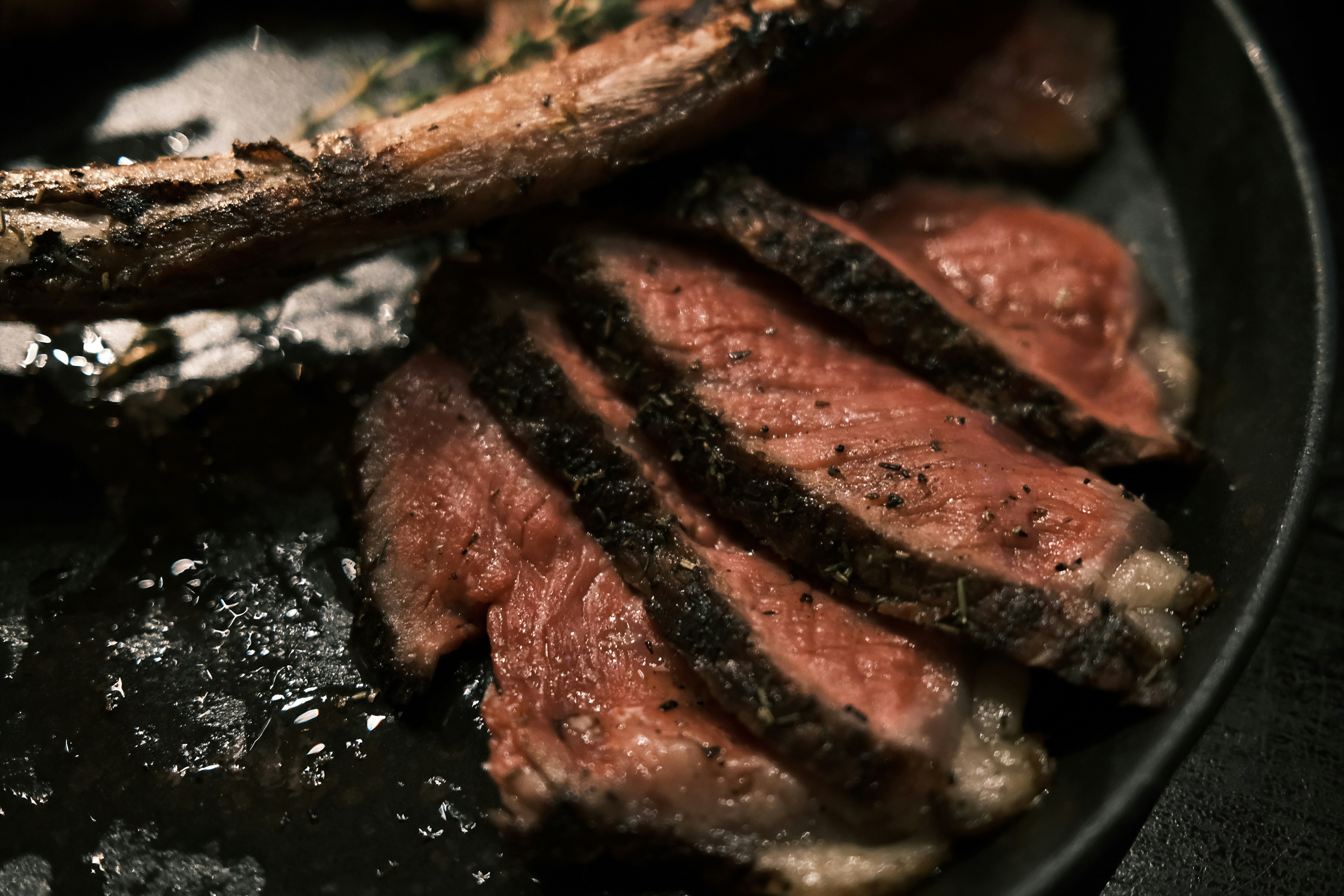Sliced beef steak