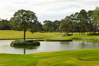 The Sawgrass course's famous 17th hole, the 'island green' 