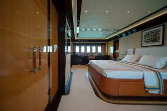 the full-beam owner's suite is on the lower deck