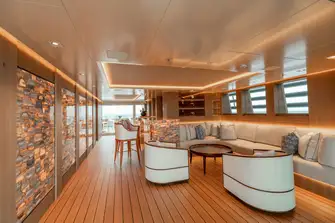 The sun deck lounge offers air-conditioned comfort