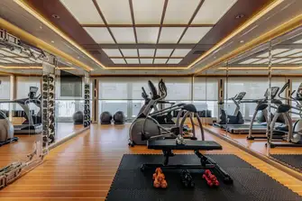 The fully equipped main deck gym