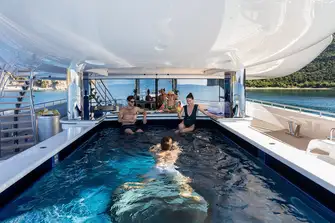 The family could spend the entire day on the main deck aft 