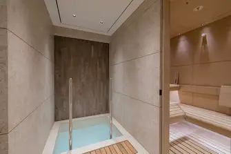 As well as a plunge pool and sauna, the wellness centre has a steam room, massage room and beauty parlour