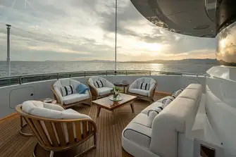 The sun deck's twin suite has its own terrace
