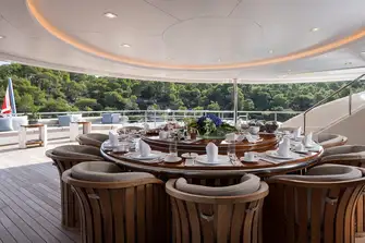 There's room for much more than dining on the upper deck aft