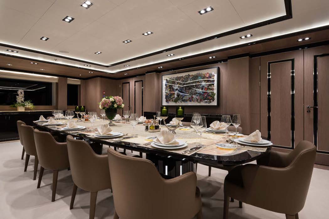 O'PTASIA yacht dining room
