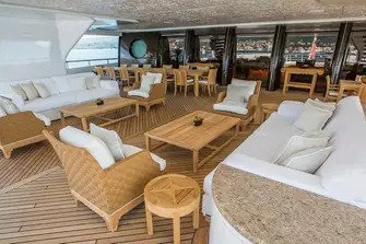 The upper deck aft is all about entertainment