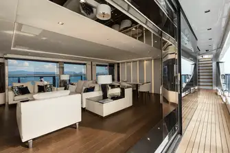 Few yachts present inside-outside living as successfully as this one