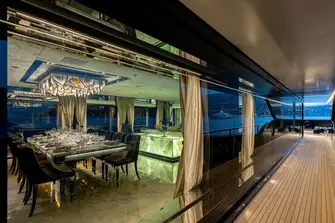 SARASTAR - Back-lit onyx is a signature feature of this yacht