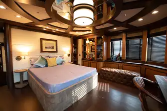 Wraparound views and private foredeck access in the main deck VIP suite