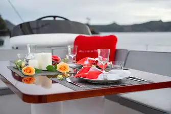 The cockpit dining space is the go to place to eat onboard