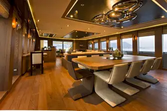 Looking aft in the main saloon