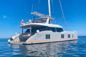 STYLIA with her hydraulic swim platform in beach club orientation. It can also be an extension to the main deck aft and a tender recovery system