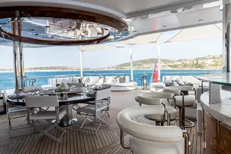 TALISMAN C - The upper deck aft is an exceptional entertainment space