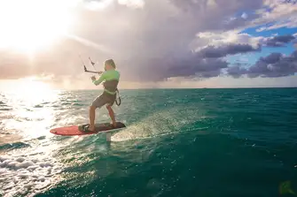 Kite foiling lets you fly over the ocean