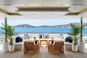 Lounge seating on the main deck aft