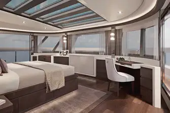 Extensive glazing and great sightlines are a feature of this yacht