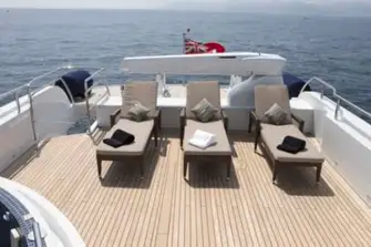 She has expansive deck spaces and tender stowage on the aft sun deck