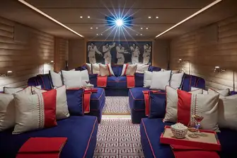A dedicated tiered cinema on the lower deck