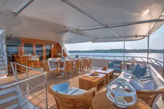 Plenty of comfortable deck space on this classy Feadship