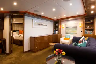 ...along with a dedicated lounge or office, providing a retreat or workspace while on board