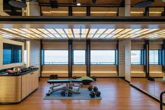 A dedicated gym on the main deck