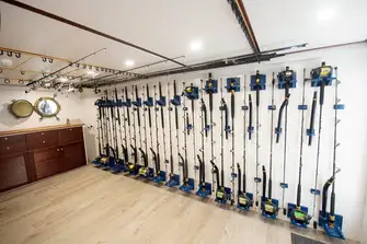 The well equipped fishing tackle room