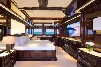 The full beam owner's suite on the main deck