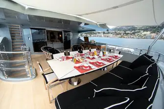 THE SHADOW - Outside dining on the upper deck aft