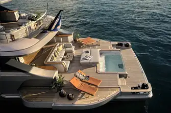 The latest designs have clever ways of expanding available space. This 40m yacht has a swim platform comparable to that of a 60m yacht