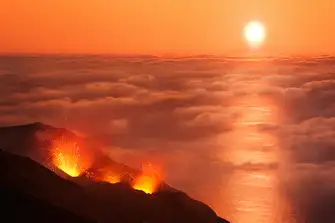 The Aeolian island of Stromboli is one of just three active volcanoes in Italy