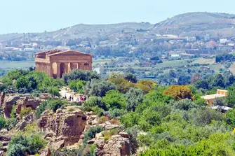 The Temple of Concordia, one of several Greek ruins in this valley in Agrigento