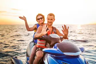 Look, no hands! Jetskis are ideal to explore shallow waters