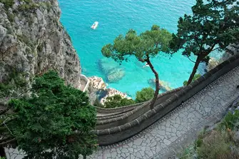 The view from Gardini di Augusto in Capri