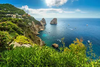 The trick is to walk to the other side of Capri and lunch with these uninterrupted views away from the tourist crowds