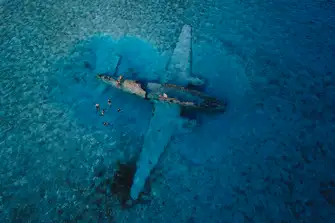 The famous plane wreck off Norman Cay
