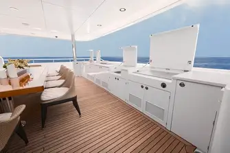SUNONE -Open-air dining on the main deck aft with its food station