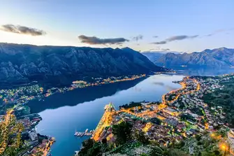 The sophisticated old city of Kotor nestles in the mountains