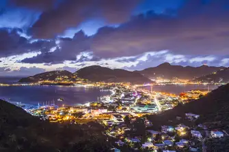 Looking across Sint Maarten's capital, Philipsburg