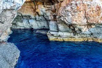The vivid waters of Odysseus' Cave on Mljet