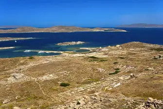 Delos, in the Cyclades, has been inhabited since the third millennium BC and myhtology says it is the birthplace of Apollo and Artemis