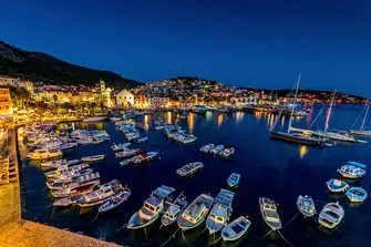 The harbour is the beating heart of Hvar day and night